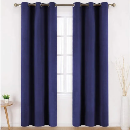 Aqua Blackout Curtains for Bedroom 52 X 84 Inch Length 2 Panels Set Room Darkening Bedroom Curtains