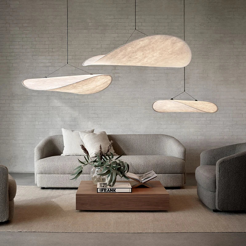 Nordic Wabi Sabi Handmade Silk Led Chandelier Living Dining Room Bar Home Decor Bedroom Pendant Lights Loft Hanging Lamp Fixture