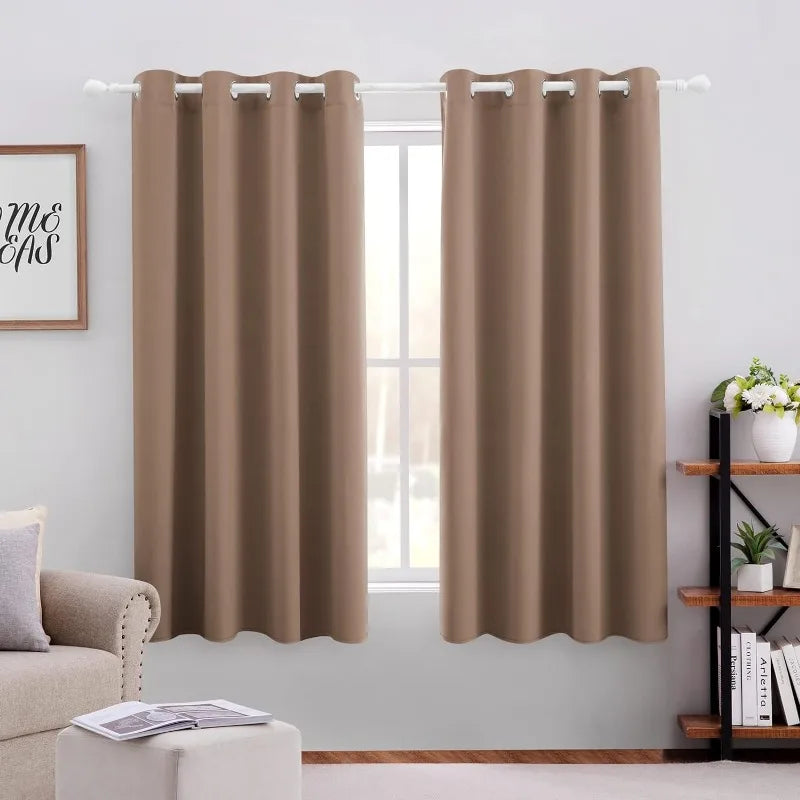 Aqua Blackout Curtains for Bedroom 52 X 84 Inch Length 2 Panels Set Room Darkening Bedroom Curtains