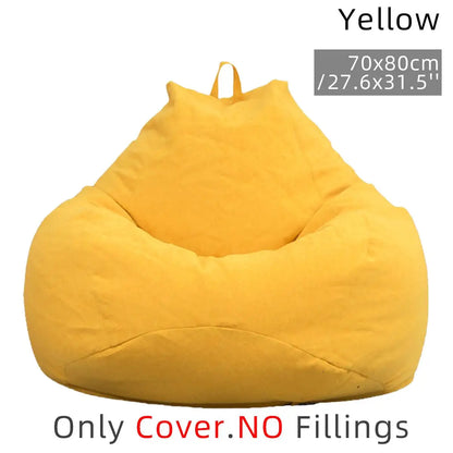 Lazy Bean Bag Sofas Cover Chairs without Filler Linen Cloth Lounger Seat Bean Bag Pouf Puff Couch Tatami Living Room