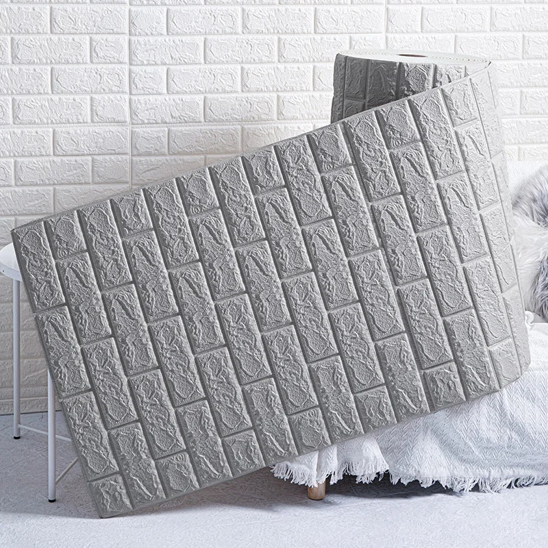 PVC Room Decor DIY Wall Stickers Retro Brick Pattern Wallpaper Renovation Home Decorations 3D 70cmX1m Foam Self-adhesive