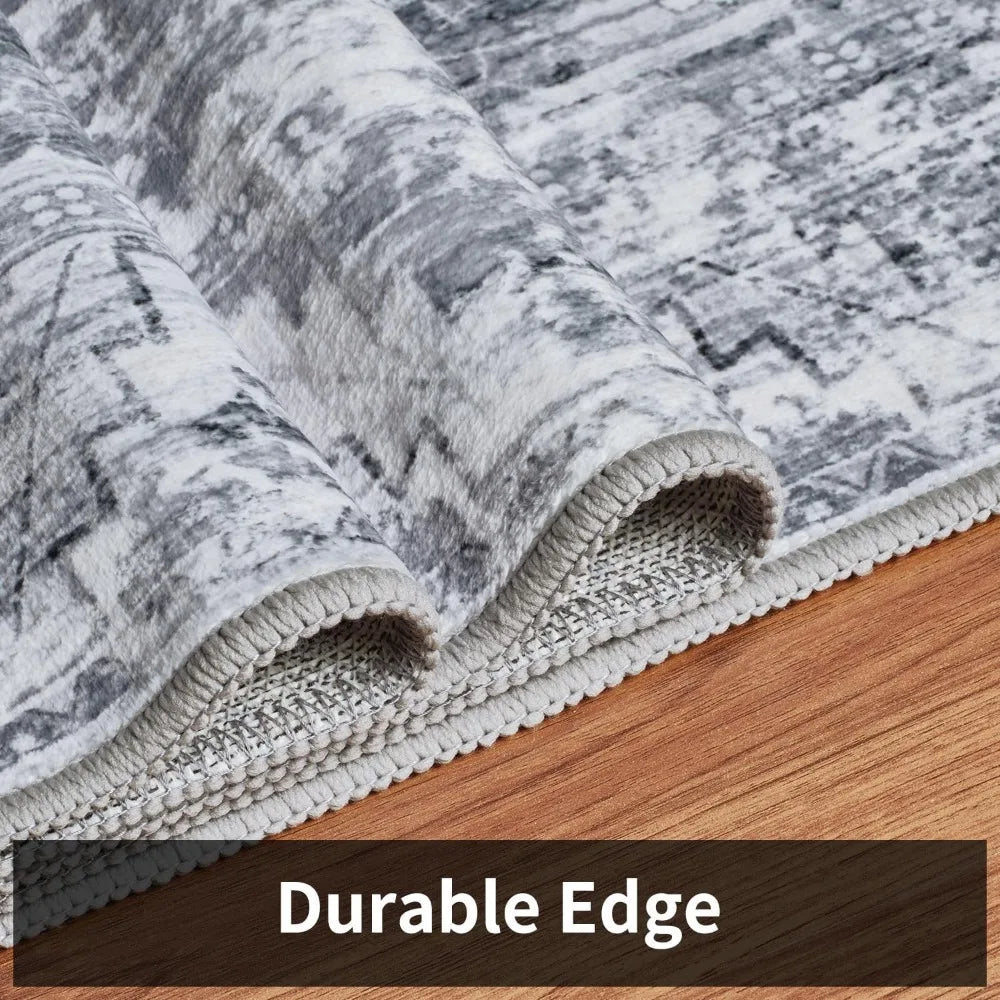 Area Rugs for Living Room, Machine Washable Non Slip Rug Modern Distressed Moroccan Indoor Area Rug Carpet Ultra Soft Rugs