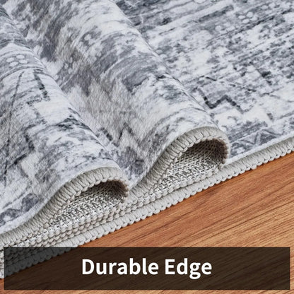 Area Rugs for Living Room, Machine Washable Non Slip Rug Modern Distressed Moroccan Indoor Area Rug Carpet Ultra Soft Rugs