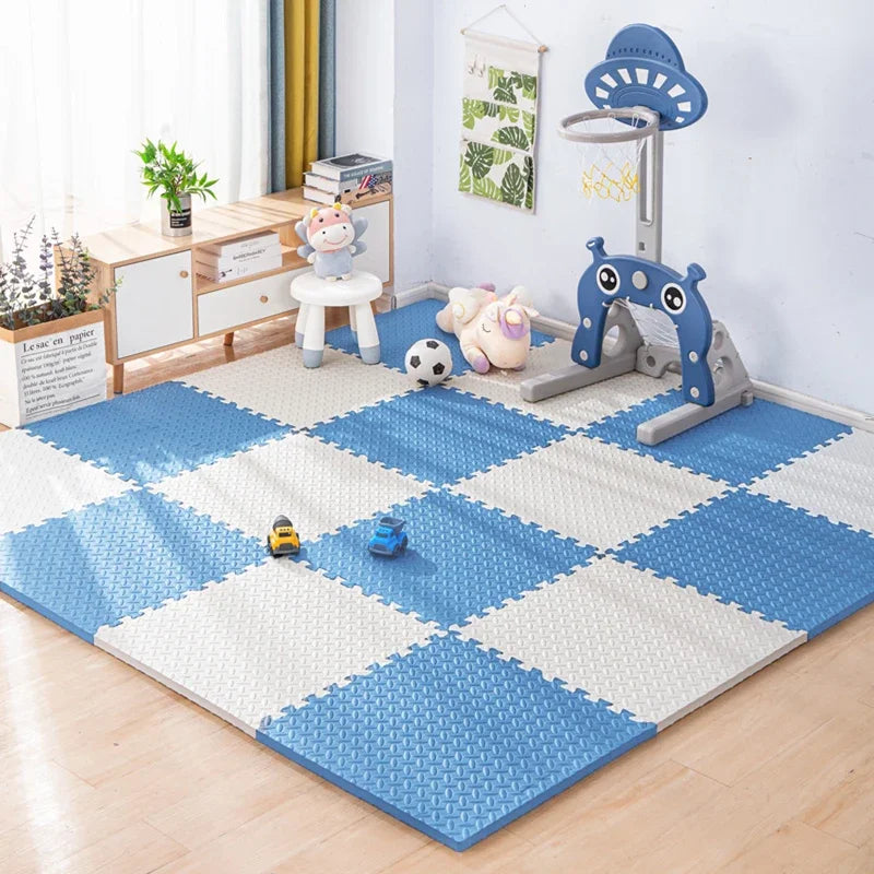 16PCS 30*30cm Sports Gym Mat Protection EVA Leaf Grain Floor Mats Yoga Fitness Non-Slip Splicing Rugs Thicken Shock Room Workout
