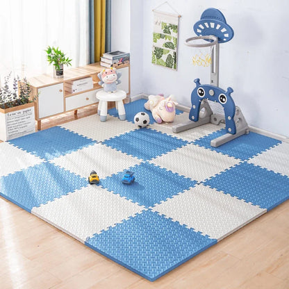 16PCS 30*30cm Sports Gym Mat Protection EVA Leaf Grain Floor Mats Yoga Fitness Non-Slip Splicing Rugs Thicken Shock Room Workout