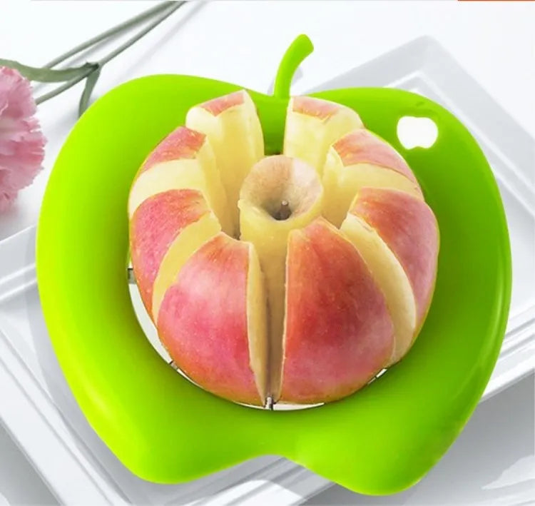 Stainless Steel Assist Apple Slicer Cutter Pear Fruit Divider Tool Apple Corer Divider Comfort Handle for Kitchen Fruit Peeler