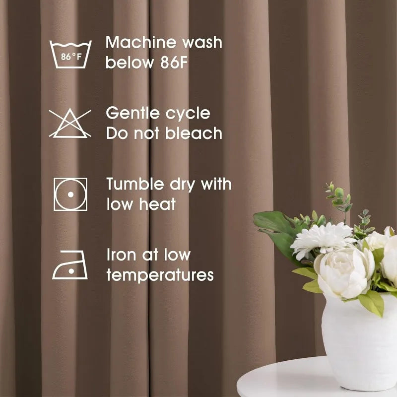 Aqua Blackout Curtains for Bedroom 52 X 84 Inch Length 2 Panels Set Room Darkening Bedroom Curtains
