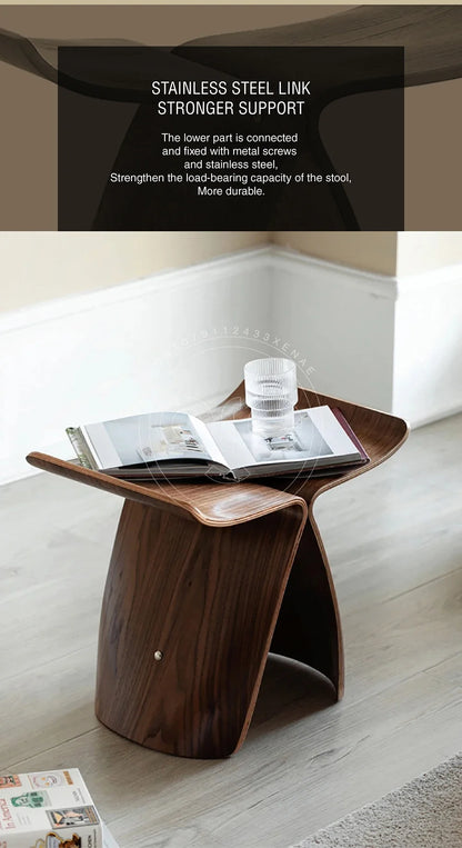 Ash Plywood Butterfly Stool Living Room Bedroom Wooden 4 Colors Natural/Black/Walnut Coffee Table Display Stools Home Furniture