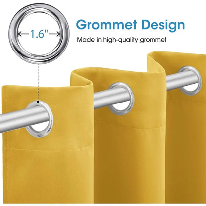 Aqua Blackout Curtains for Bedroom 52 X 84 Inch Length 2 Panels Set Room Darkening Bedroom Curtains