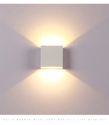 LED Wall Sconces 2Pack 6W Modern Indoor Wall Lamp, White Up Down Wall Mount Lights for Living Room Hallway Bedroom Decor