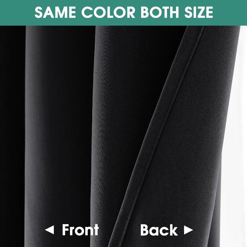 Aqua Blackout Curtains for Bedroom 52 X 84 Inch Length 2 Panels Set Room Darkening Bedroom Curtains