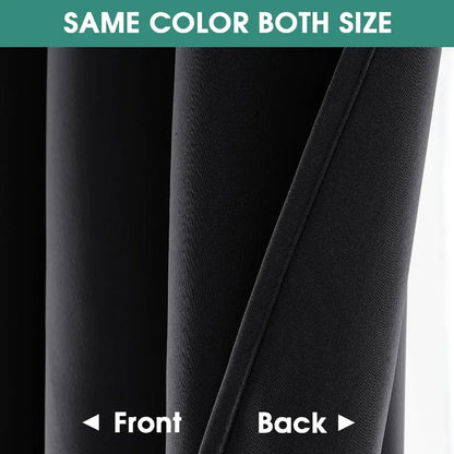 Aqua Blackout Curtains for Bedroom 52 X 84 Inch Length 2 Panels Set Room Darkening Bedroom Curtains