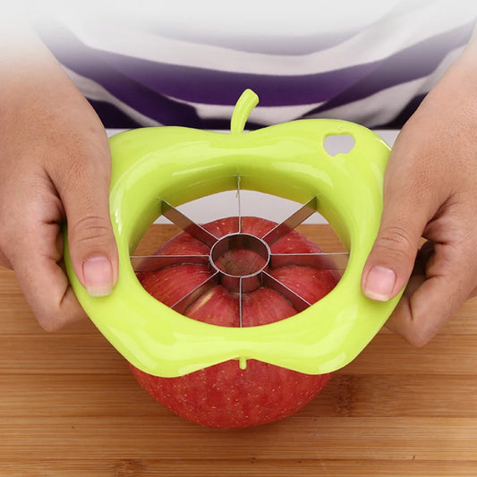 Stainless Steel Assist Apple Slicer Cutter Pear Fruit Divider Tool Apple Corer Divider Comfort Handle for Kitchen Fruit Peeler