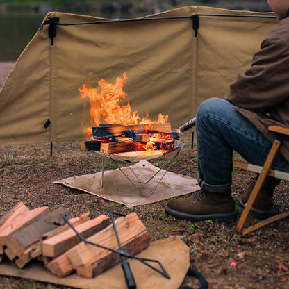 Camping Burning Fire Rack Portable Wood Burning Firepit Stainless Steel Detachable with Storage Bag for Garden Hiking Picnic BBQ
