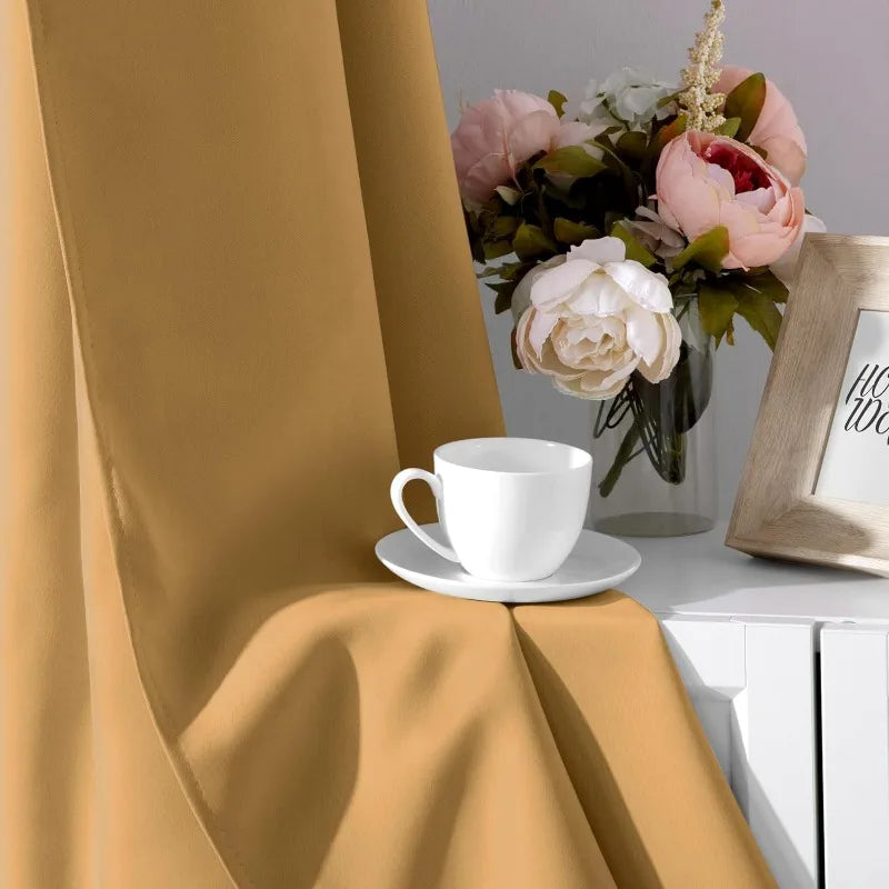 Aqua Blackout Curtains for Bedroom 52 X 84 Inch Length 2 Panels Set Room Darkening Bedroom Curtains