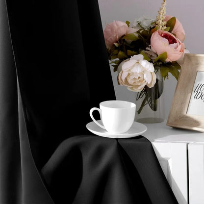 Aqua Blackout Curtains for Bedroom 52 X 84 Inch Length 2 Panels Set Room Darkening Bedroom Curtains