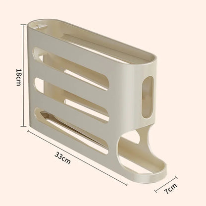 4 Layers Automatic Rolling Egg Holder Rack Fridge Egg Storage Box Container Refrigerator Egg Dispenser Fridge Organizer Kitchen