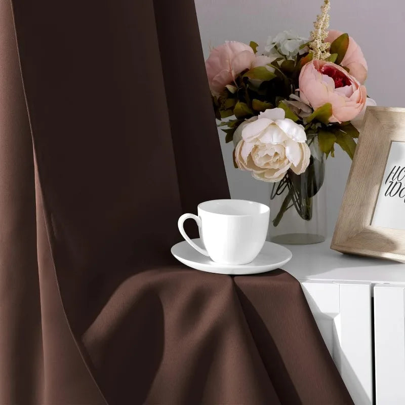 Aqua Blackout Curtains for Bedroom 52 X 84 Inch Length 2 Panels Set Room Darkening Bedroom Curtains