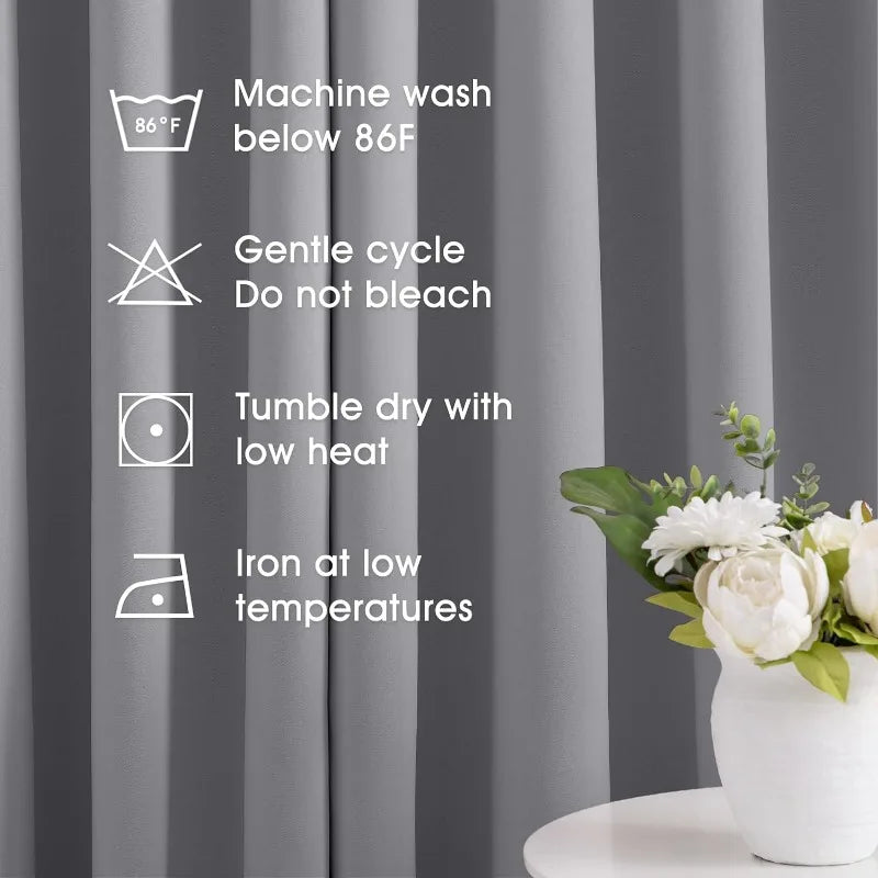 Aqua Blackout Curtains for Bedroom 52 X 84 Inch Length 2 Panels Set Room Darkening Bedroom Curtains