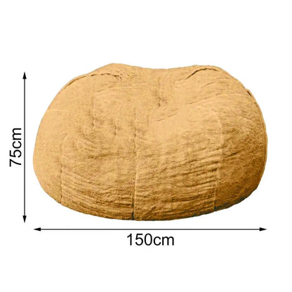 No Stuffed Gray Bean Bag Chair Giant Beanbag Pouf Sofa Bed Puff Futon Room Seat Tatami Relax Lounge Furniture Only Bag Case