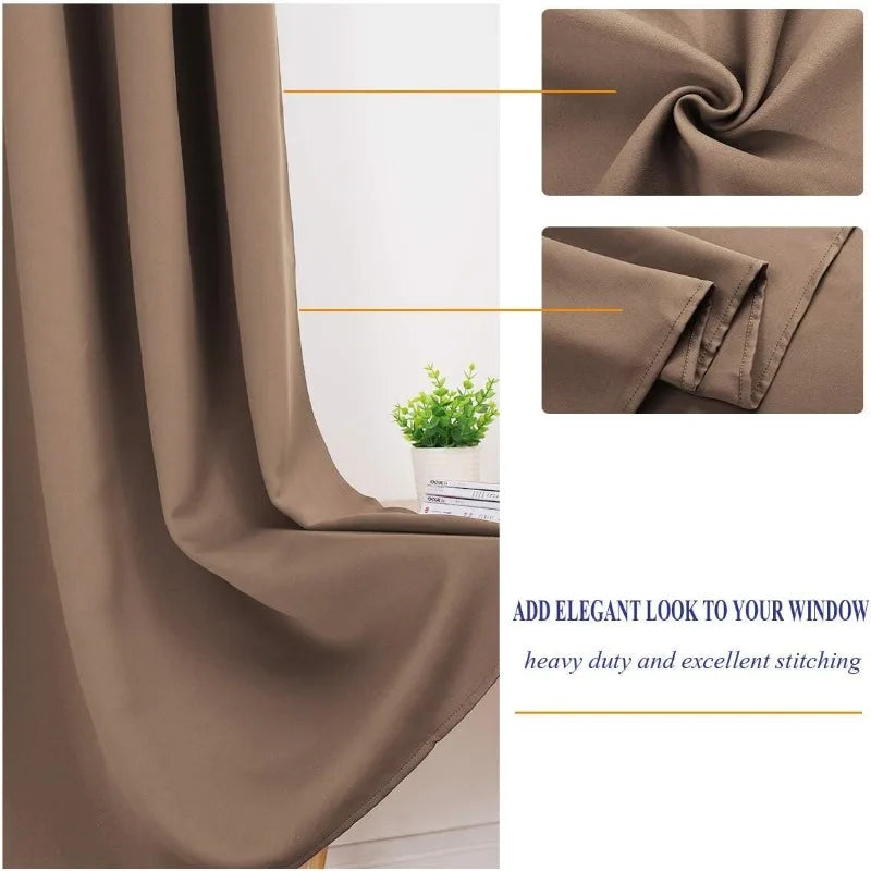Aqua Blackout Curtains for Bedroom 52 X 84 Inch Length 2 Panels Set Room Darkening Bedroom Curtains