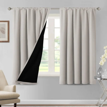 100% Blackout Curtains for Bedroom Thermal Insulated Blackout Curtains 84 Inches Long Rod Pocket Window Drapes