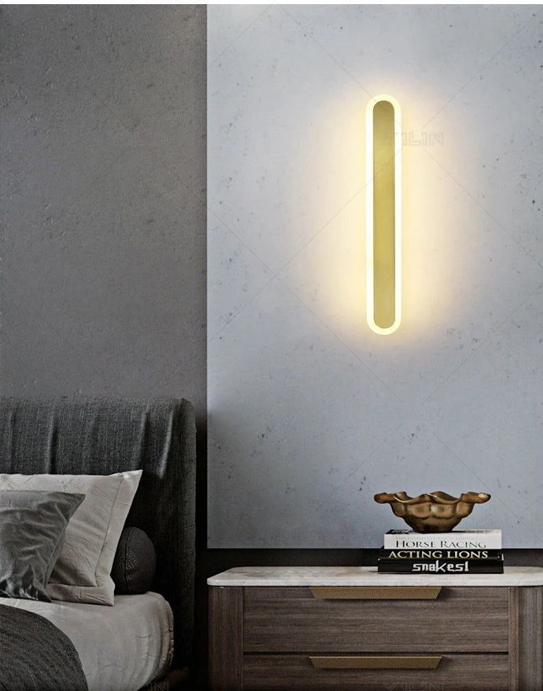 40CM Line Wall Lamp Modern LED Indoor Wall Light Nordic Long Sconce Living Room Background Corridor Beside Decorate Lighting