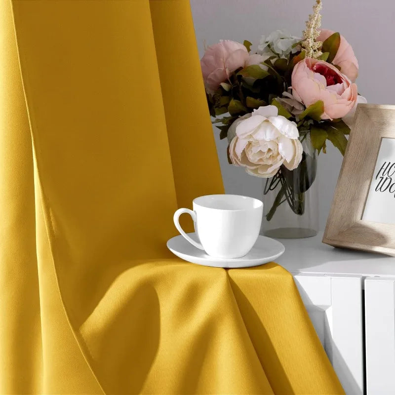 Aqua Blackout Curtains for Bedroom 52 X 84 Inch Length 2 Panels Set Room Darkening Bedroom Curtains