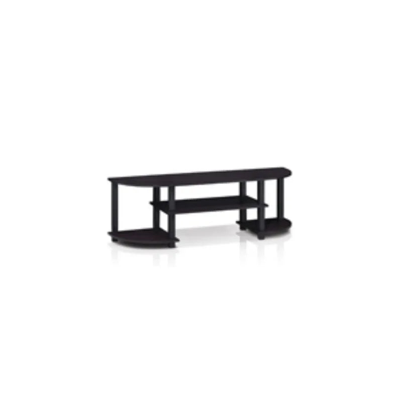 Furinno JAYA Large Stand for Up To 50-Inch TV, Columbia Walnut/Black/Dark Brown Tv Stand Living Room Furniture