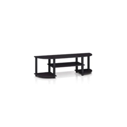 Furinno JAYA Large Stand for Up To 50-Inch TV, Columbia Walnut/Black/Dark Brown Tv Stand Living Room Furniture