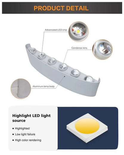 LED Wall Lamp Outdoor Waterproof IP65 Interior Wall Light 4W6W 8W 10W Garden Lights Aluminum Bedroom Living Room Stairs Lighting