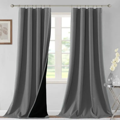 100% Blackout Curtains for Bedroom Thermal Insulated Blackout Curtains 84 Inches Long Rod Pocket Window Drapes