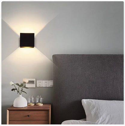 LED Wall Sconces 2Pack 6W Modern Indoor Wall Lamp, White Up Down Wall Mount Lights for Living Room Hallway Bedroom Decor