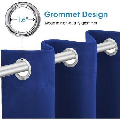 Aqua Blackout Curtains for Bedroom 52 X 84 Inch Length 2 Panels Set Room Darkening Bedroom Curtains