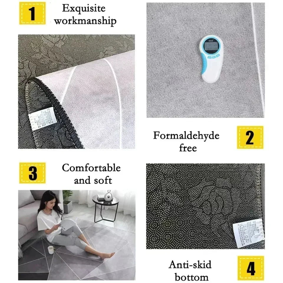 Light Luxury Ink Green Living Room Carpet Bedroom Bedside Rug Home Inn Hotel Full of Large Mat Indoor Door Decoration Non-slip