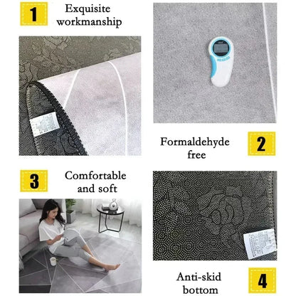 Light Luxury Ink Green Living Room Carpet Bedroom Bedside Rug Home Inn Hotel Full of Large Mat Indoor Door Decoration Non-slip