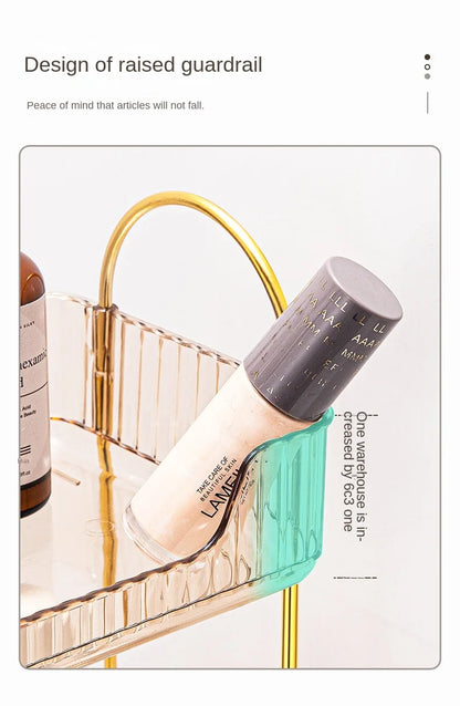 Bathroom storage rack, desktop cosmetics storage box, bathroom metal bedroom decoration, kitchen storage rack