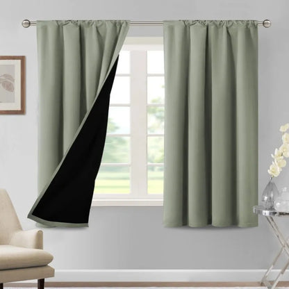 100% Blackout Curtains for Bedroom Thermal Insulated Blackout Curtains 84 Inches Long Rod Pocket Window Drapes