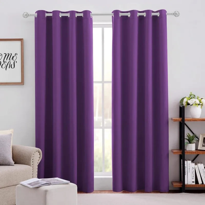 Aqua Blackout Curtains for Bedroom 52 X 84 Inch Length 2 Panels Set Room Darkening Bedroom Curtains