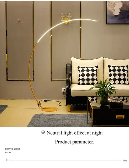 Nordic LED Corner Light Arc RGB Floor Lamps Black White C APP Remote Floor Lights Stand Light for Dining Living Room Decor
