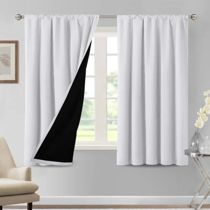 100% Blackout Curtains for Bedroom Thermal Insulated Blackout Curtains 84 Inches Long Rod Pocket Window Drapes