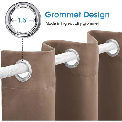 Aqua Blackout Curtains for Bedroom 52 X 84 Inch Length 2 Panels Set Room Darkening Bedroom Curtains