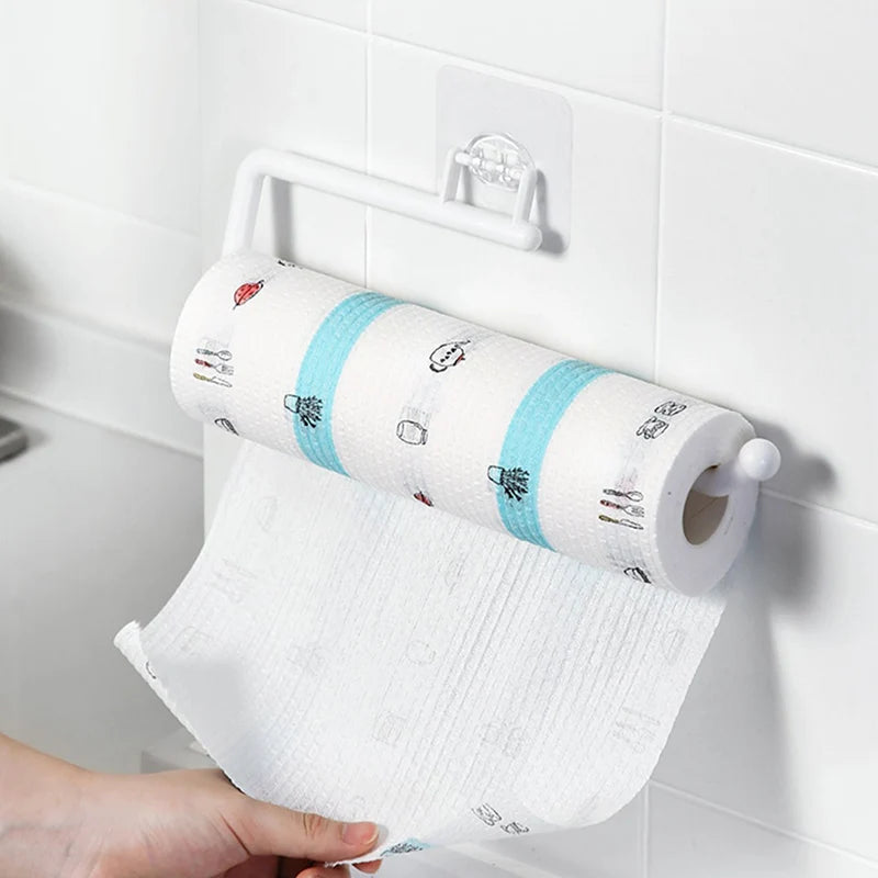 Kitchen Paper Roll Holder Towel Hanger Rack Bar Cabinet Rag Hanging Holder Shelf Toilet Paper Towel Holders for Kitchen