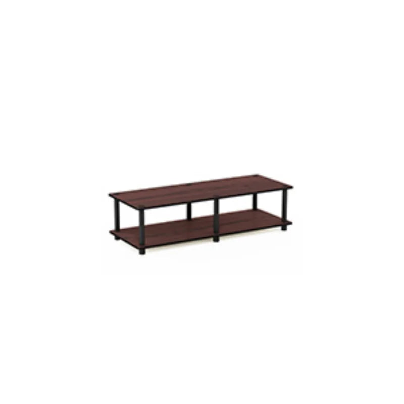 Furinno JAYA Large Stand for Up To 50-Inch TV, Columbia Walnut/Black/Dark Brown Tv Stand Living Room Furniture
