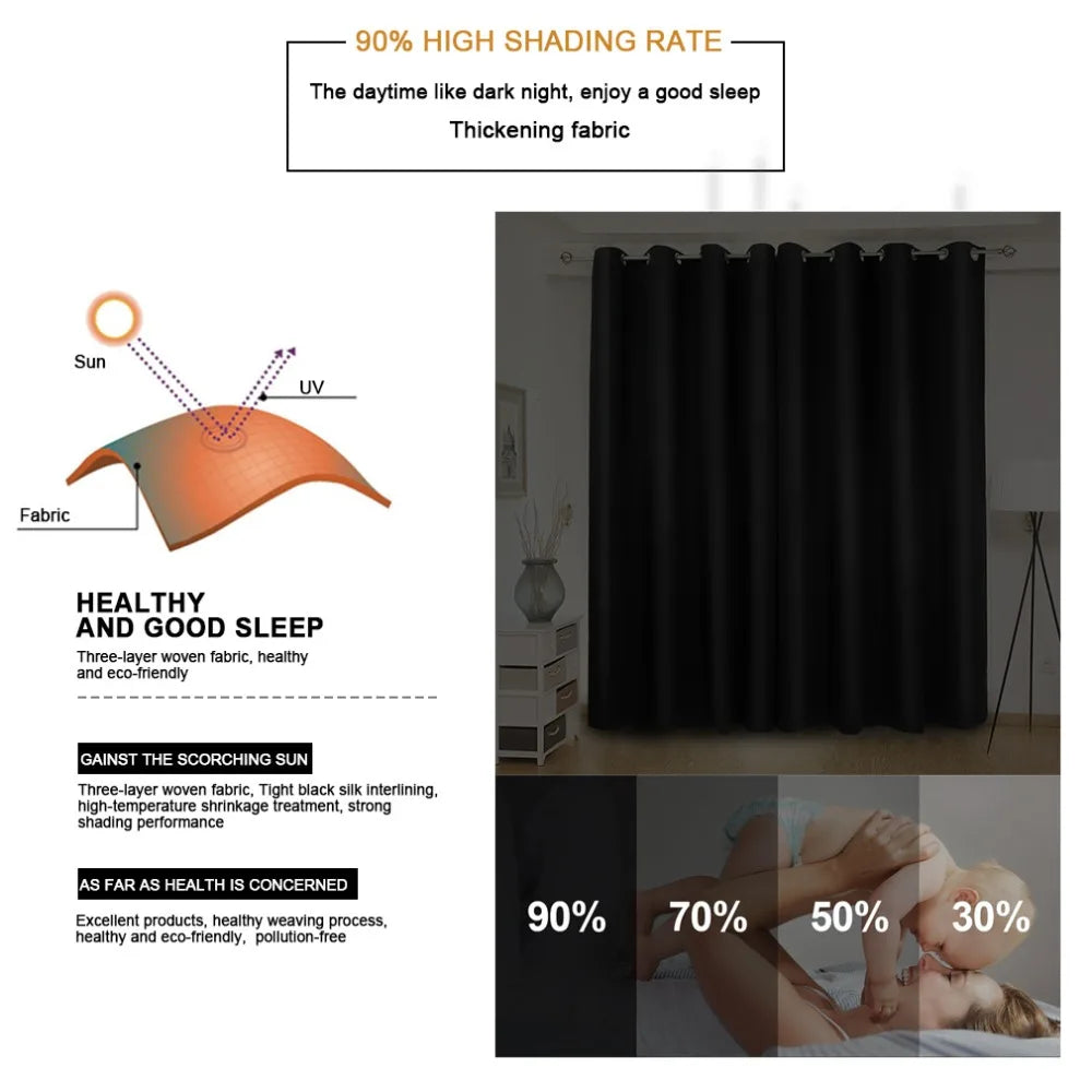 Modern Curtains Screen for Living Room High Shading Curtain 90% for Blackout Bedroom Curtain Thick Blinds Drapes Door Bathroom