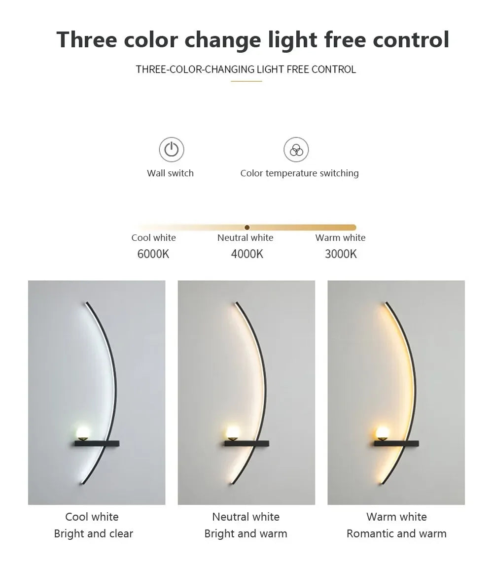 Wall Lamp LED Remote Control Home-Appliance Sconce For Living Room Bedroom Bedside Modern Indoor Decorative Lighting Luminaires