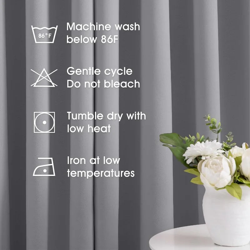 Aqua Blackout Curtains for Bedroom 52 X 84 Inch Length 2 Panels Set Room Darkening Bedroom Curtains