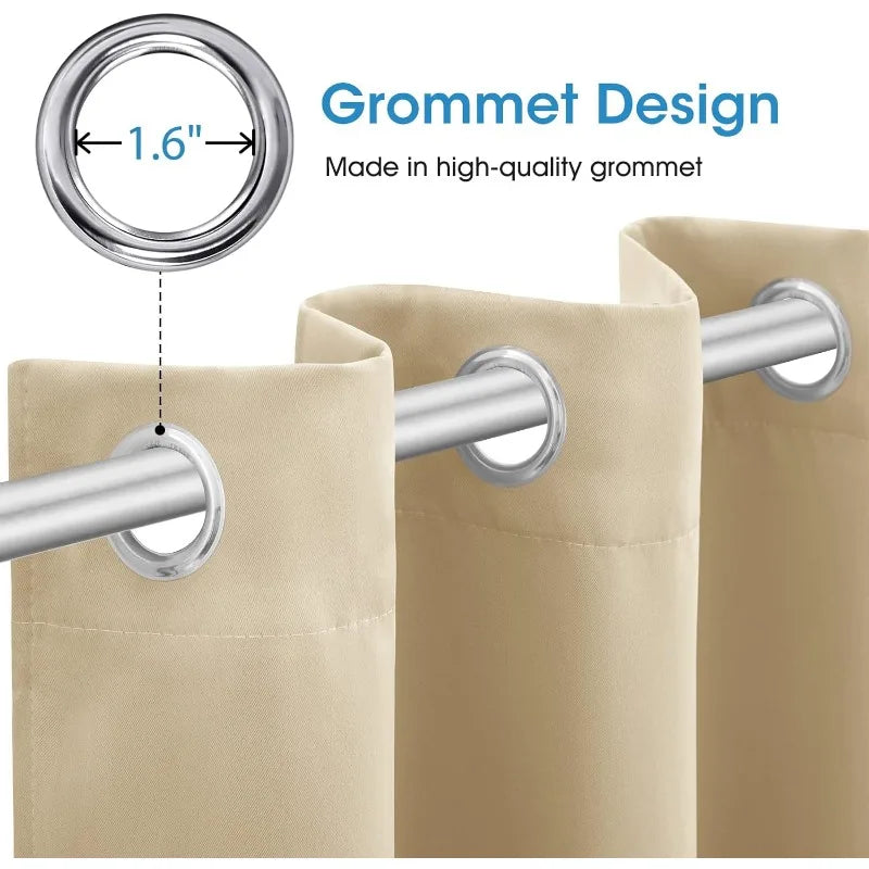 Aqua Blackout Curtains for Bedroom 52 X 84 Inch Length 2 Panels Set Room Darkening Bedroom Curtains