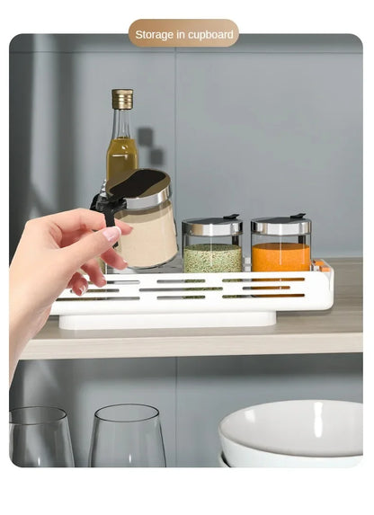 Pull Out Rotating Shelf Spice Bottle Organiser Multi-functional Kitchen Spice Rack Organiser Bathroom Cosmetic Organiser