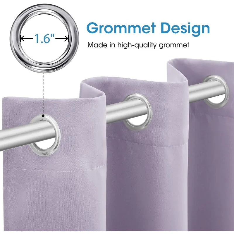 Aqua Blackout Curtains for Bedroom 52 X 84 Inch Length 2 Panels Set Room Darkening Bedroom Curtains